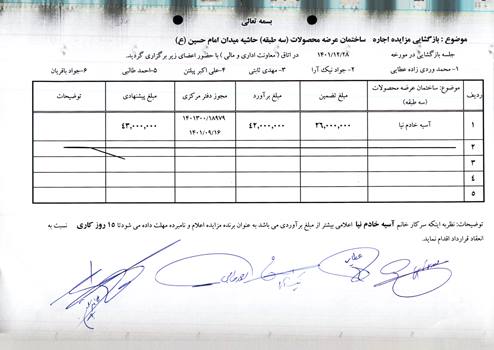 مزایده مغازه ها 